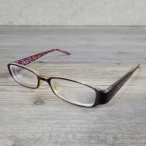Coach Avery 625‎ Burgundy Clear Rectangular Eyeglasses Frames Only 48-17 130